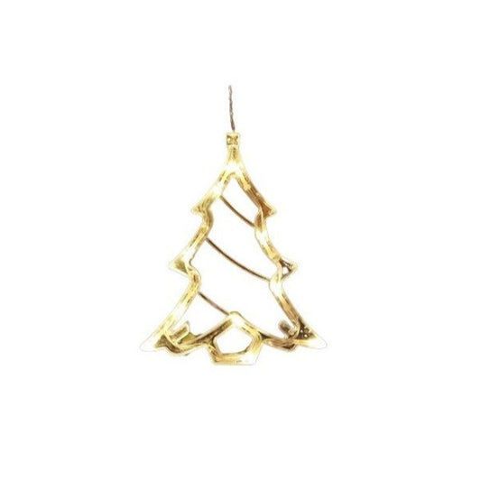 Figurina cu luminite decorative de Craciun in forma de Brad si ventuza pentru geam