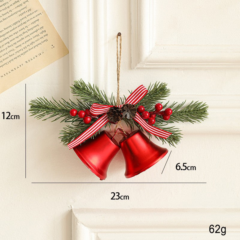 Decoratiune de Craciun pentru Brad, &nbsp;Model 2 Clopotei de Craciun cu Crenguta de Brad