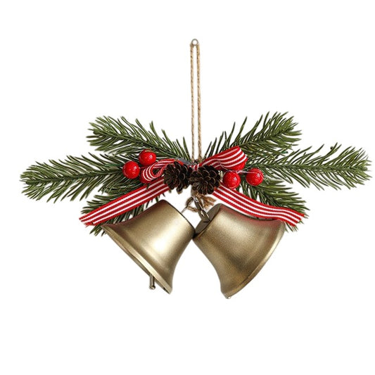 Decoratiune de Craciun pentru Brad, Model Clopotei de Craciun cu Crenguta de Brad