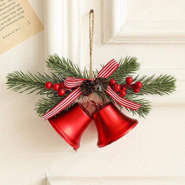 Decoratiune de Craciun pentru Brad, &nbsp;Model 2 Clopotei de Craciun cu Crenguta de Brad