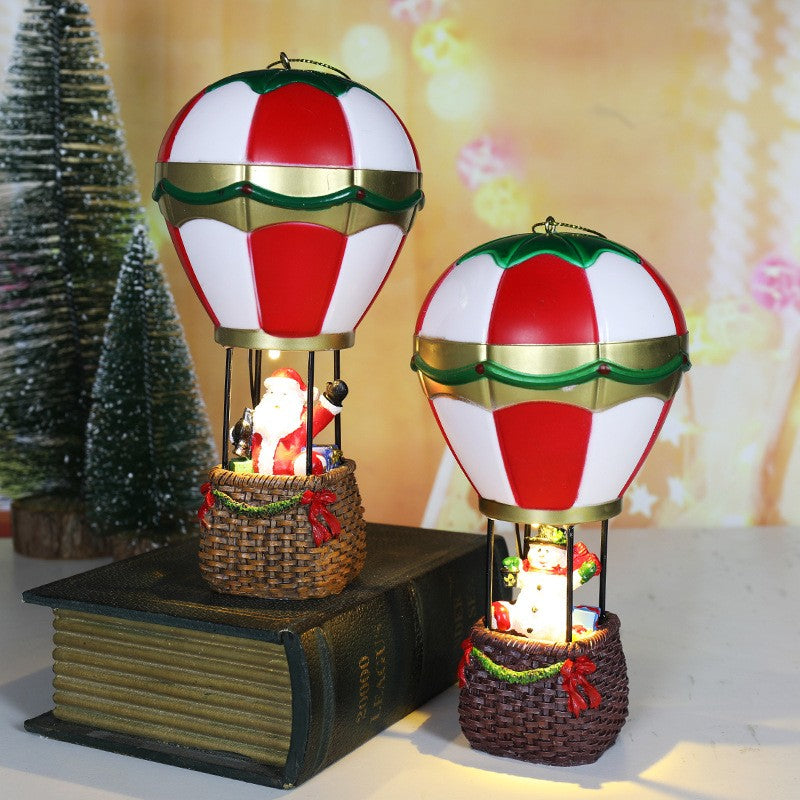 Decoratiune de Craciun tip Balon cu Aer Cald si Om de Zapada Iluminare LED