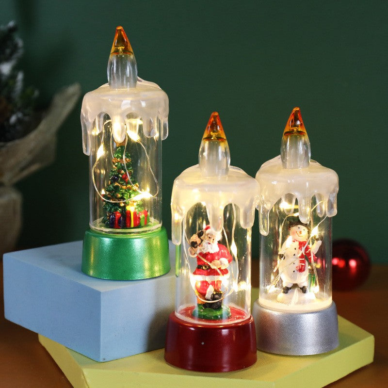 Decoratiune de Craciun tip Lumanare, Lumanare de Cristal LED 13cm