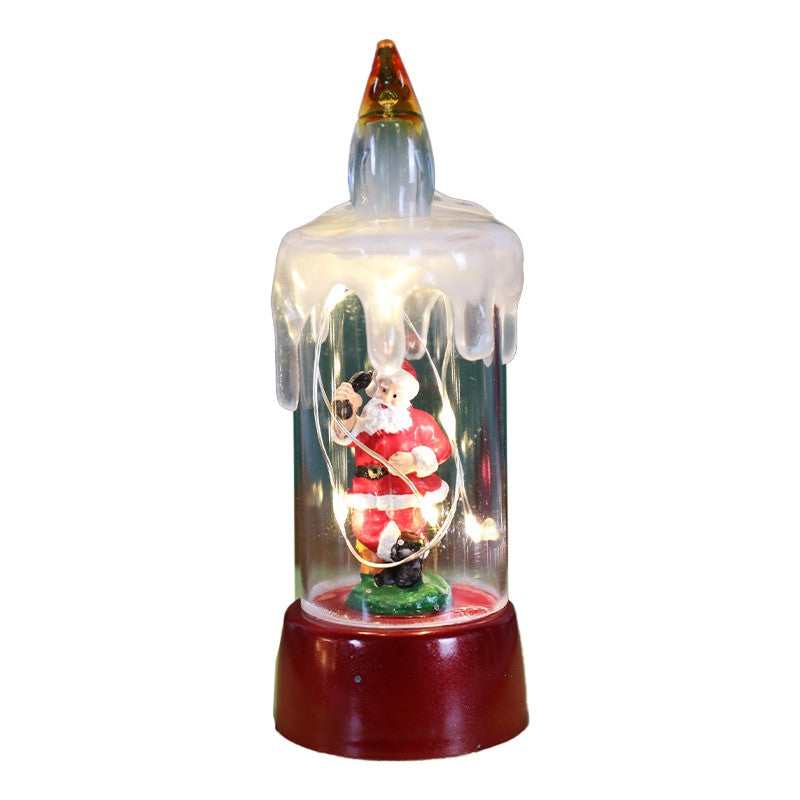 Decoratiune de Craciun tip Lumanare, Lumanare de Cristal LED 13cm