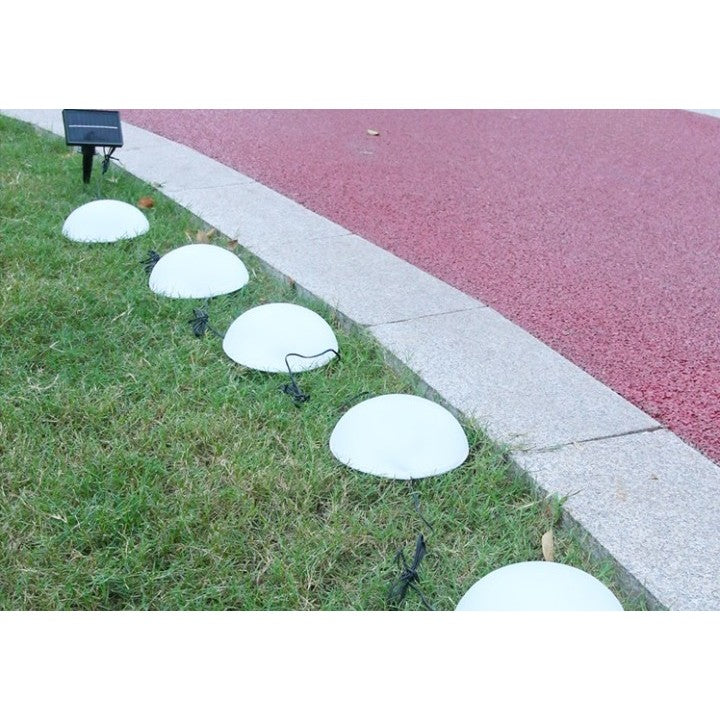 Decorațiune pentru grădină , Lampa solara in forma de ciuperca, set de 5, Lumina Alb Cald