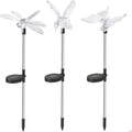 Set 3 lămpi solare led tip pasare-fluture-libelula, înălțime 43 cm- Multicolor