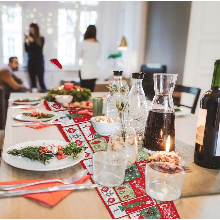 Napron Decorativ pentru Masă Model Brazi de Craciun