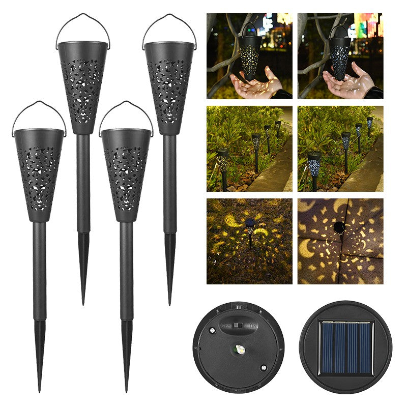 SET 6 Decorațiuni solare pentru  grădină, tip torță, Alb Cald