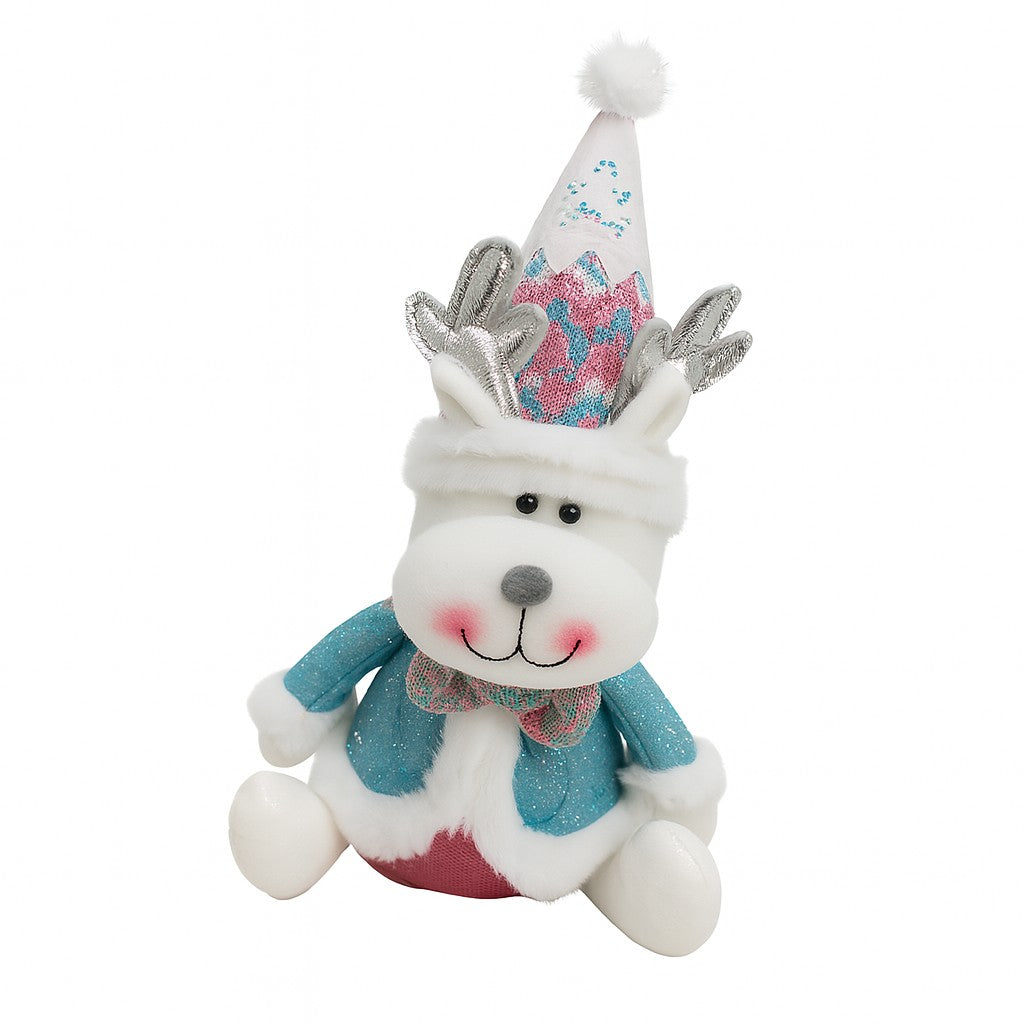 Figurina de Craciun Ren cu Palarie, 34cm