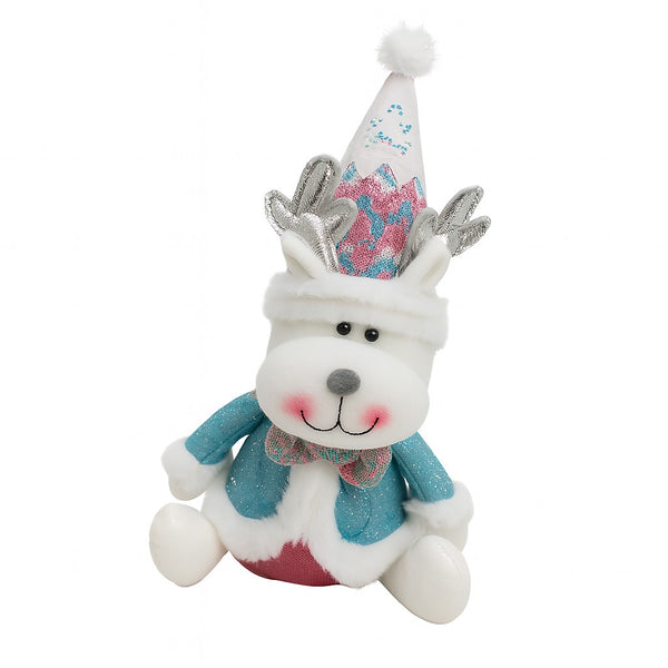 Figurina de Craciun Ren cu Palarie, 34cm