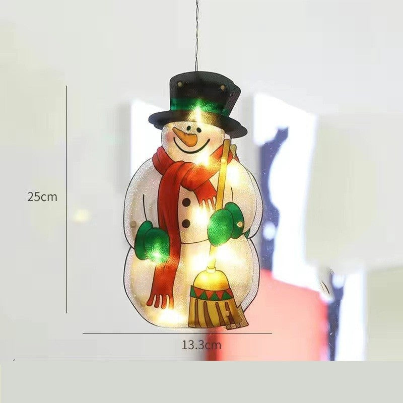Decorațiune de Crăciun pentru Fereastra, model Om de Zăpadă cu Led, 26cm