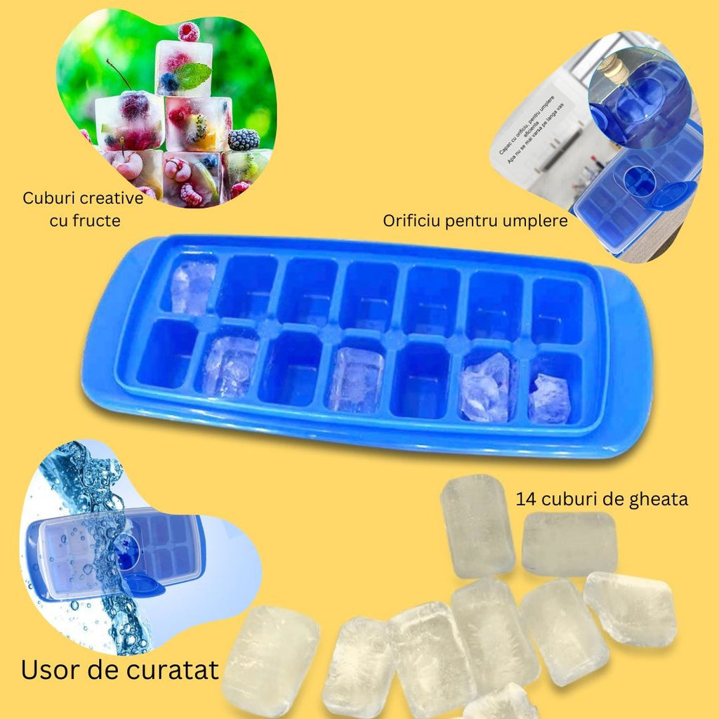 Forma pentru cuburi de gheata- 14 cuburi Reutilizabil.