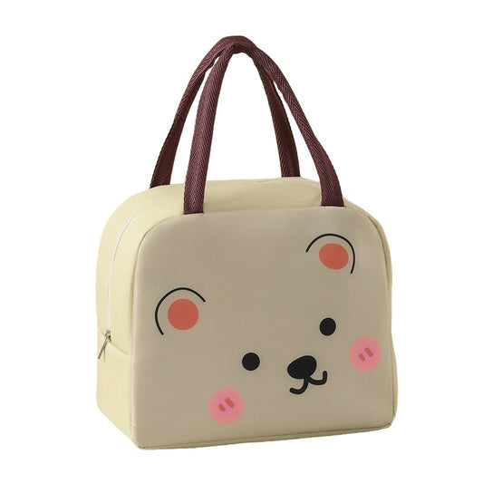 🎒 Geantă Frigorifică Copii MaisonElise, Model Ursuleț Bej, 22x14x19 cm, Pânză Oxford Izolată Termic, Prânz & Picnic, Design Desene Animate