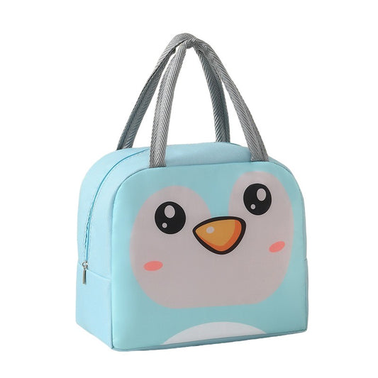 🐧 Geantă Frigorifică Copii MaisonElise – Model Pinguin Albastru 3D, 22x14x19 cm, Termoizolată, Pânză Oxford, Portabilă pentru Prânz și Excursii
