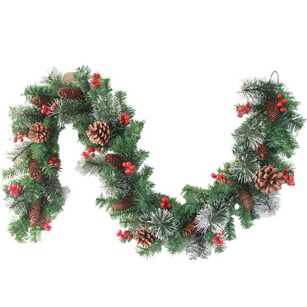 Ghirlanda de Crăciun model imperial, 270cm, Conuri, Merișoare si Vârfuri ninse