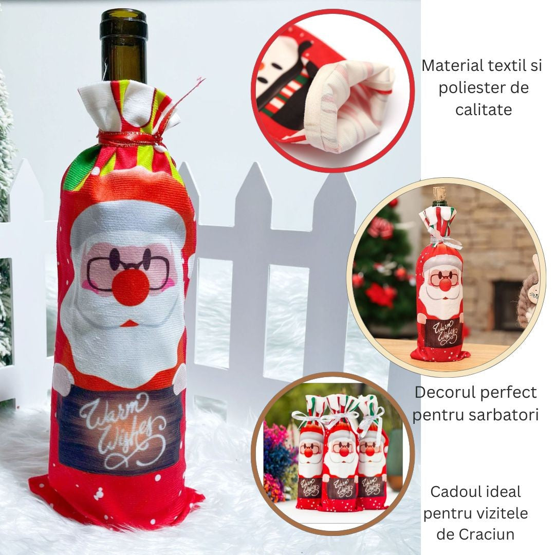 Husa de Crăciun pentru Sticla de Vin