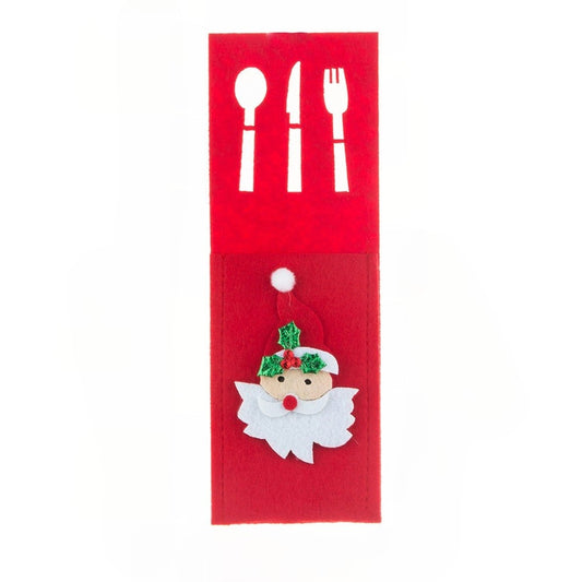 Husa Decorativă pentru Set Tacâmuri , Model Moș Crăciun