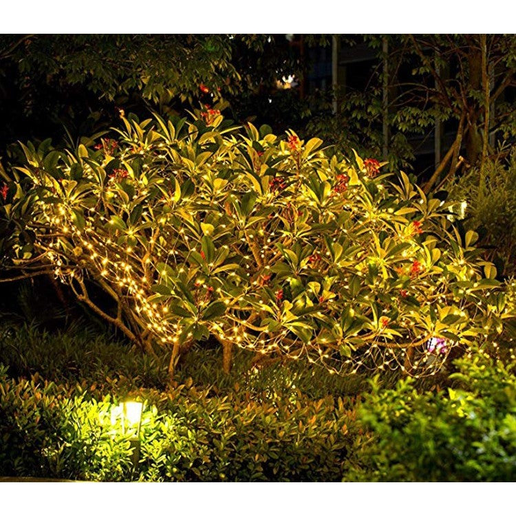 Instalație de Crăciun Solara tip furtun, 100 LED-uri, 12m, Telecomanda, Lumina Alb Cald
