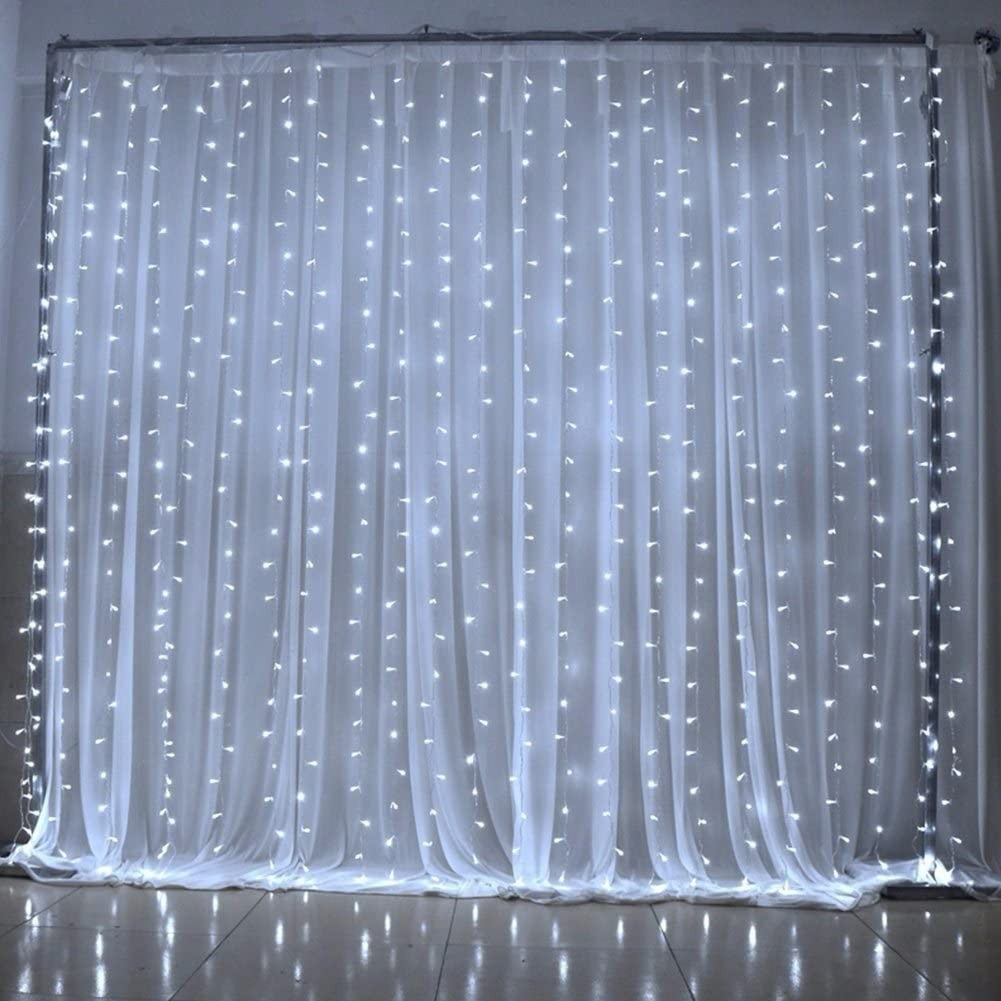 Instaltie de Crăciun tip Perdea, 5m x 1m, 200 LED-uri, 8 jocuri de lumini, INTERCONECTABILA, Lumina Alb Rece