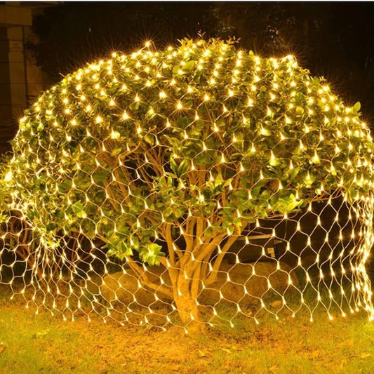 Instalație de Crăciun tip Plasa, 2m x 2m, 160 LED-uri, 8 jocuri de lumini, interconectabila, Lumina Alb Cald