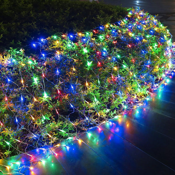 Instalație de Crăciun tip Plasa, 2m x 2m, 160 LED-uri, 8 jocuri de lumini, interconectabila, Lumina Multicolor