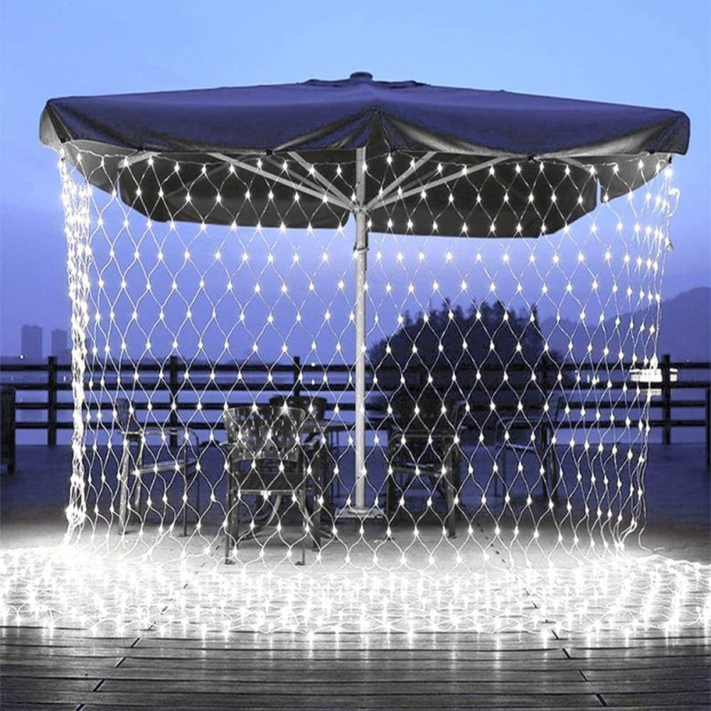 Instalație de Crăciun tip Plasa, 3m x 1m, 160 LED-uri, 8 jocuri de lumini, interconectabila, Lumina Alb Rece