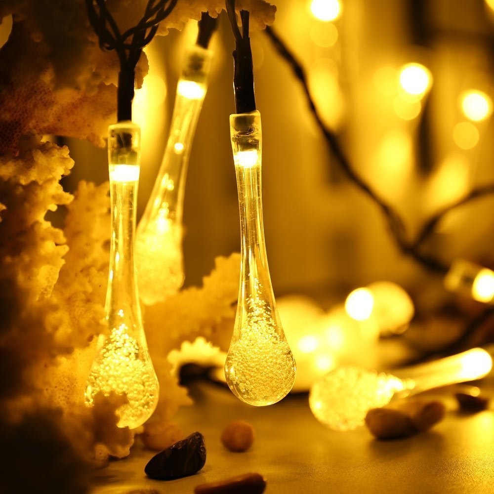 Instalație Solara, 6m , 28 LED-uri, Ornament tip picatura de apa