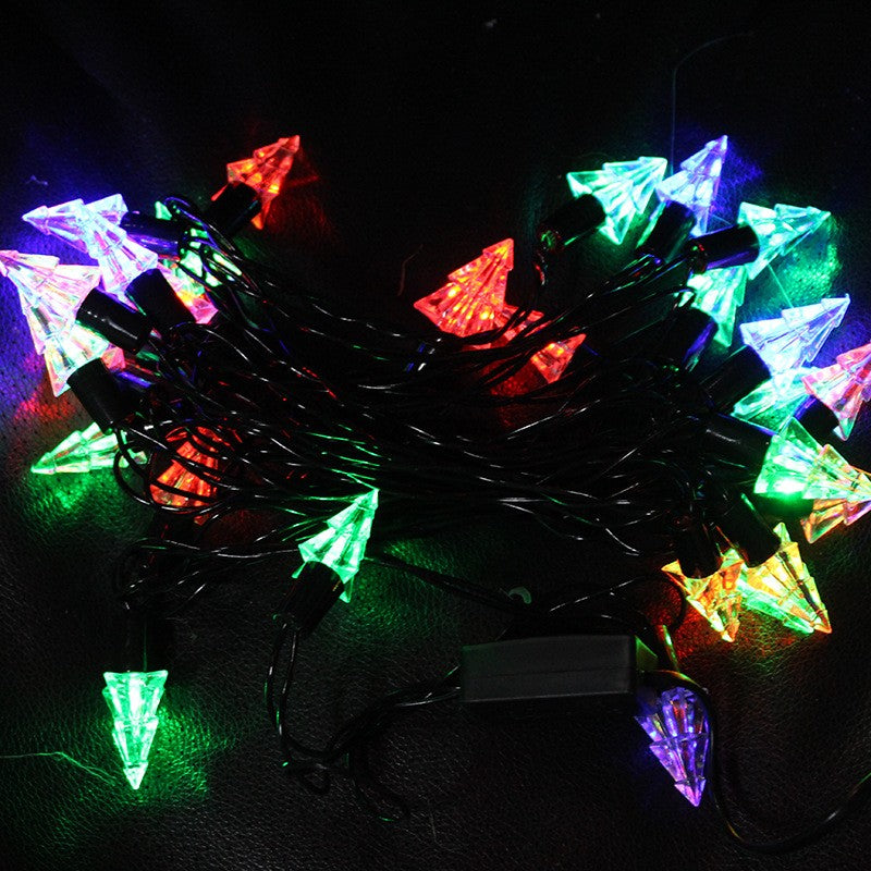 Instalație de Crăciun Liniara RGRB 9 M, 40 LED , model Brăduți , Lumina Multicolora