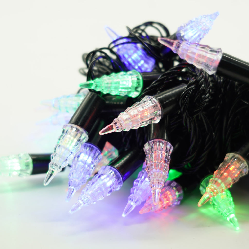 Instalație de Crăciun Liniara RGRB 9 M, 40 LED , model Brăduți , Lumina Multicolora