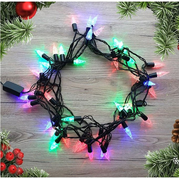Instalație de Crăciun Liniara RGRB 9 M, 40 LED , model Brăduți , Lumina Multicolora