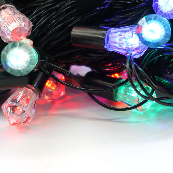 Instalație de Crăciun Liniara RGRB, 10 M , 40 LED , Model Diamant , Interconectabila , Lumina Multicolora