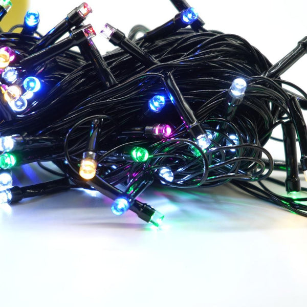 Instalație de Crăciun Liniara 9 m , 1 m cablu alimentare, 8 jocuri de lumini, 100 LED Multicolor