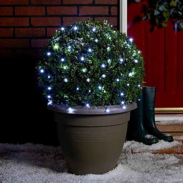 Instalație de Crăciun Liniara 9 m , 1 m cablu alimentare, 8 jocuri de lumini, 100 LED Alb rece