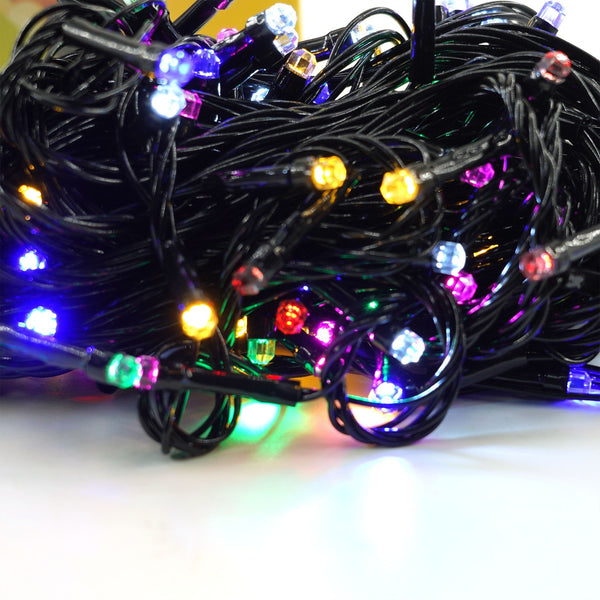 Instalație de Crăciun Liniara 16 m, 200 LED, 8 jocuri de lumini, beculeț in 6 colțuri, Lumina Multicolora