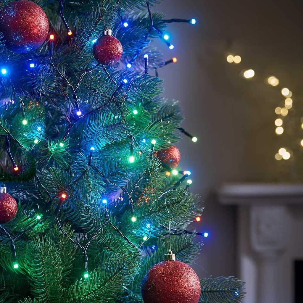 Instalație Crăciun liniara, 16m , 200 LED, 8 jocuri de lumini, Lumina Multicolora