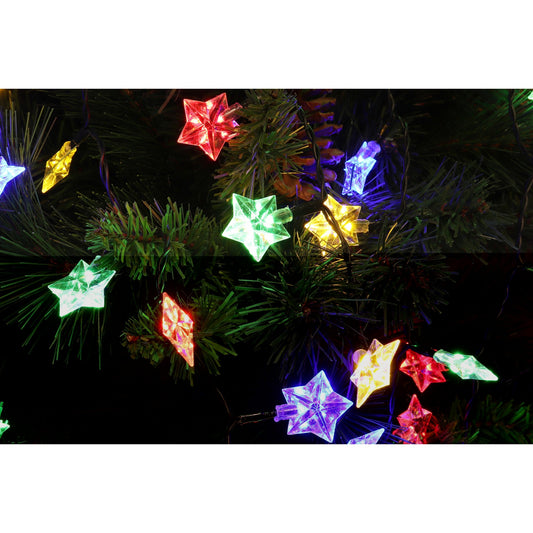 Instalație de Crăciun Liniara 9m, 40 LED model Steluțe, Lumina Multicolora