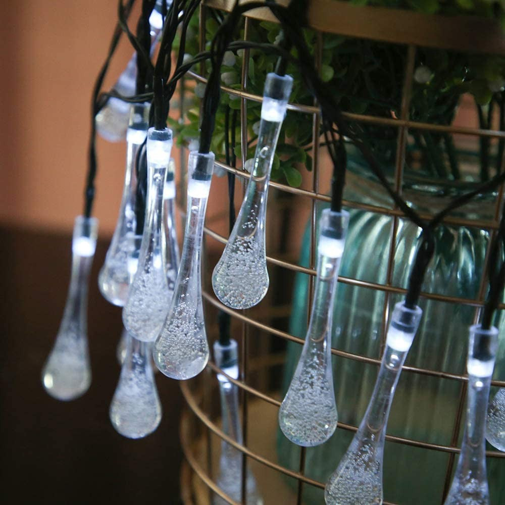 Instalație Solara, 6m , 28 LED-uri, Ornament tip picatura de apa