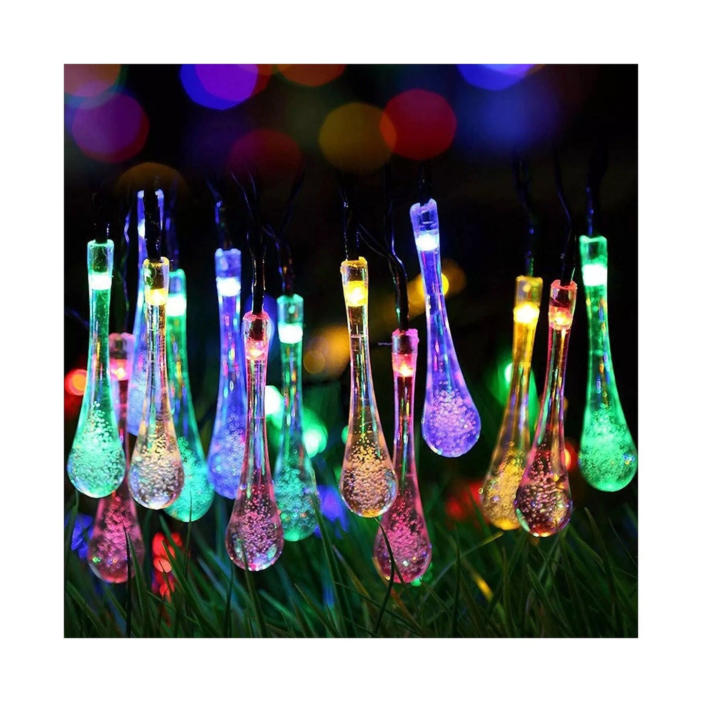 Instalație Solara, 6m , 28 LED-uri, Ornament tip picatura de apa