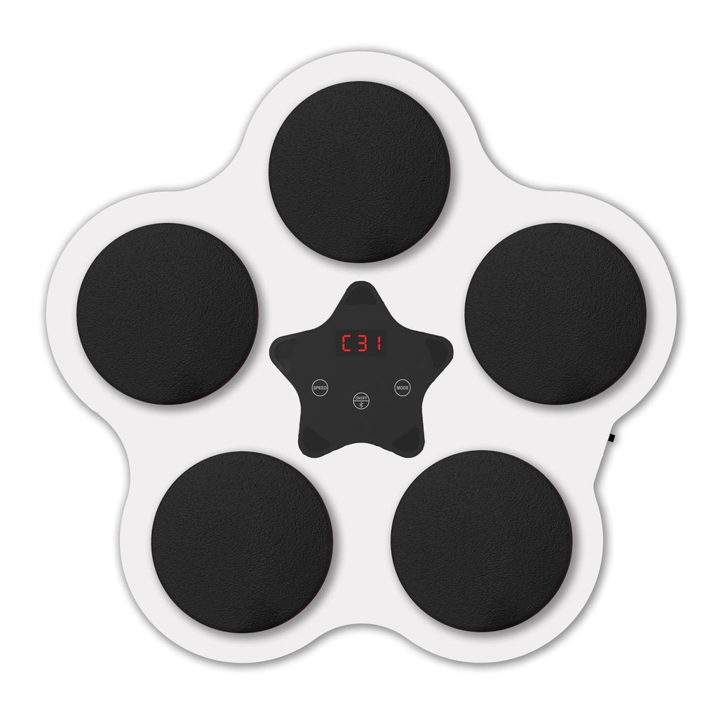 Jucărie de boxat 5 TINTE cu muzica si lumini , Bluetooth , încărcare usb, aplicare cu ventuze 40x38x8 cm 930g - ALB