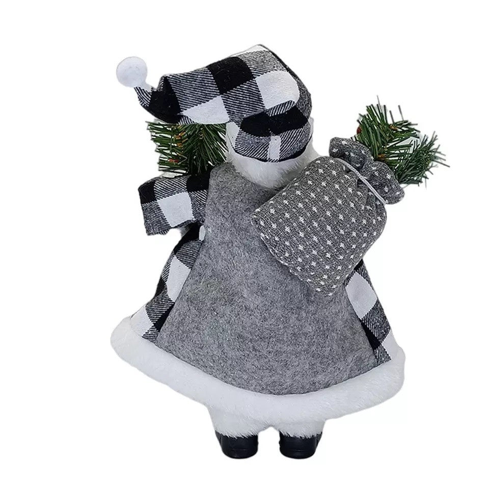 Figurină Decorativă Crăciun, Moș Crăciun cu Crenguță de Brad