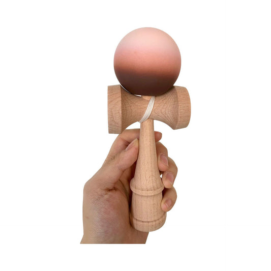 Jucărie KENDAMA din Lemn, 18 cm Gradient Maro-Bej-Roz