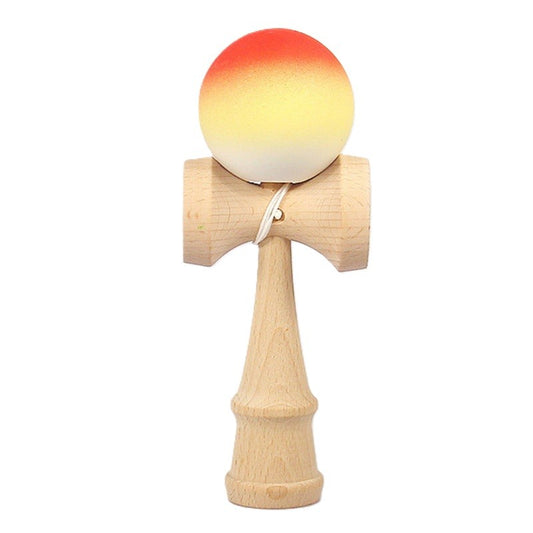 Jucărie KENDAMA din Lemn, 18 cm Gradient Portocaliu-Galben-Alb