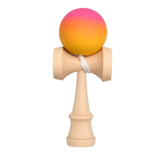Jucărie KENDAMA din Lemn, 18 cm Gradient Roz-Portocaliu-Galben