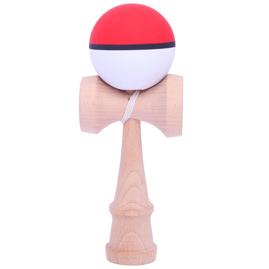 Jucărie KENDAMA din Lemn, 18 cm Bicolor Roșu-Alb
