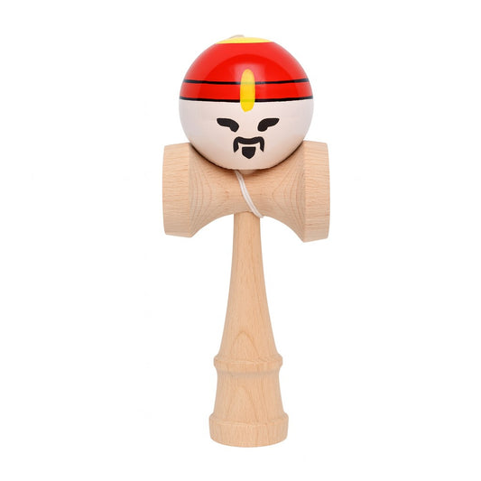 Jucărie KENDAMA Rege din Lemn, 18 cm Model Roșu-Alb