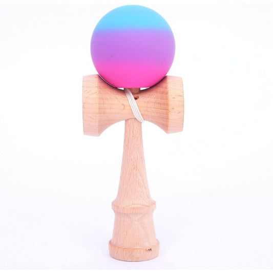 Jucărie KENDAMA din Lemn, 18 cm Gradient Roz-Mov-Albastru