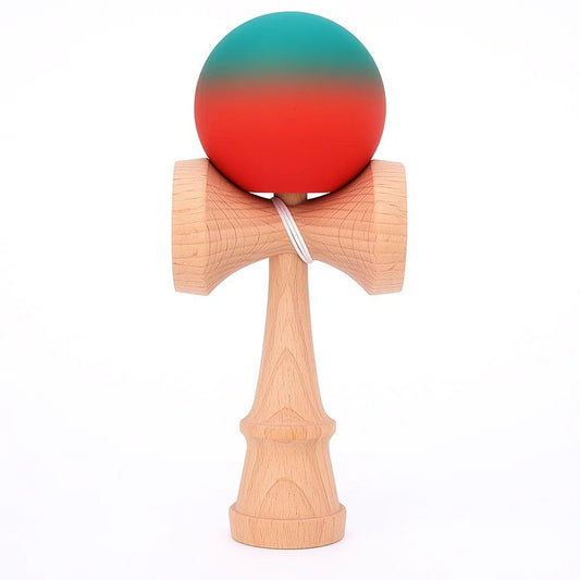 Jucărie KENDAMA din Lemn, 18 cm Gradient Roșu-Verde