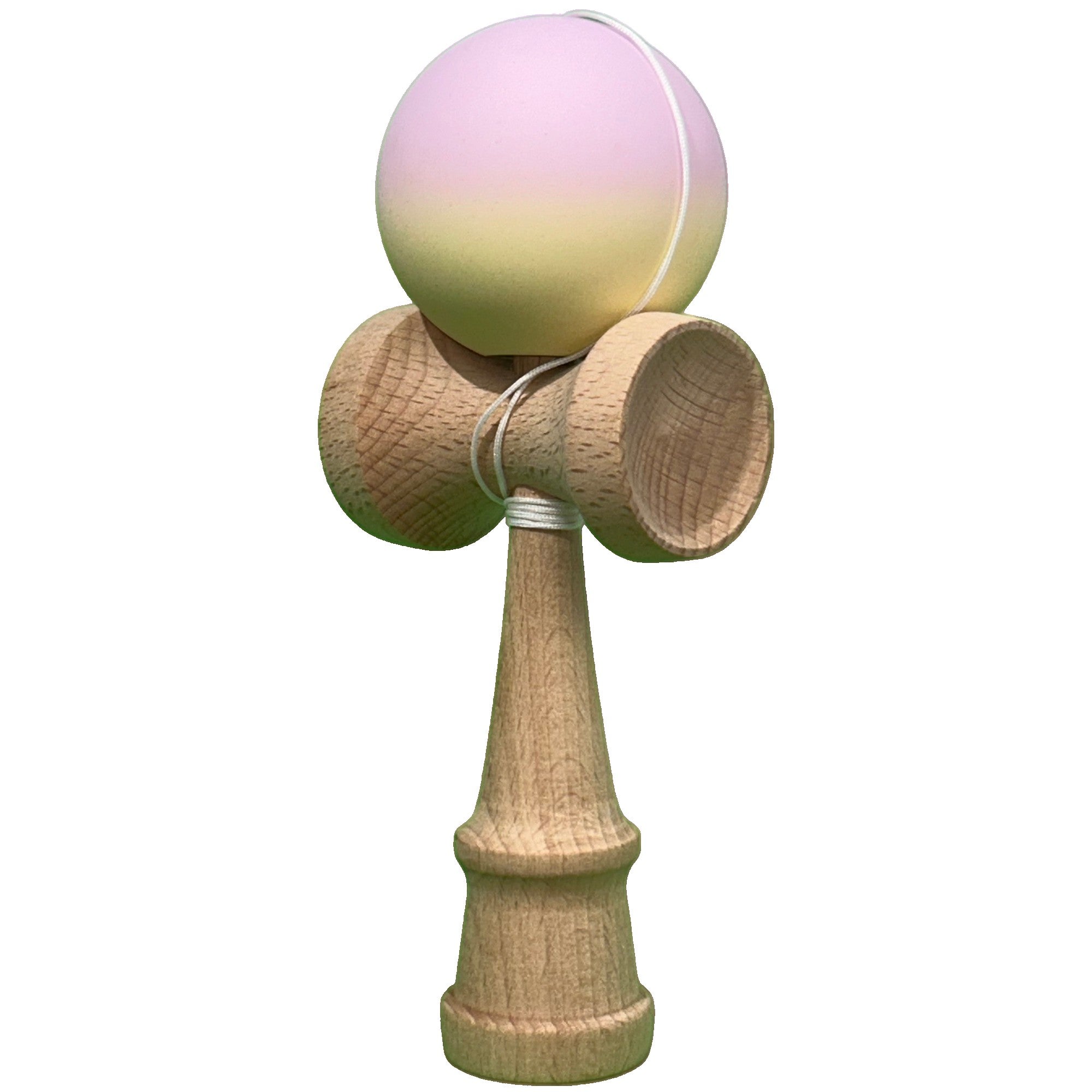 Jucărie KENDAMA din Lemn, 18 cm Gradient Roz deschis-Galben deschis
