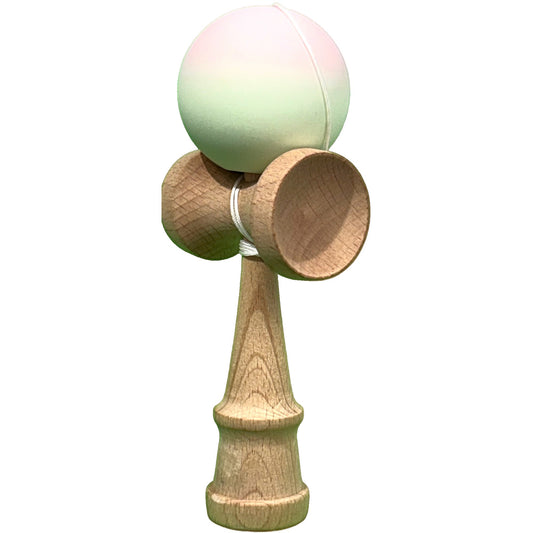 Jucărie KENDAMA din Lemn, 18 cm Gradient Roz deschis-Verde deschis