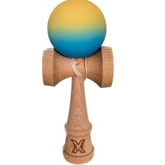 Jucărie KENDAMA din Lemn, 18 cm Gradient Galben-Albastru