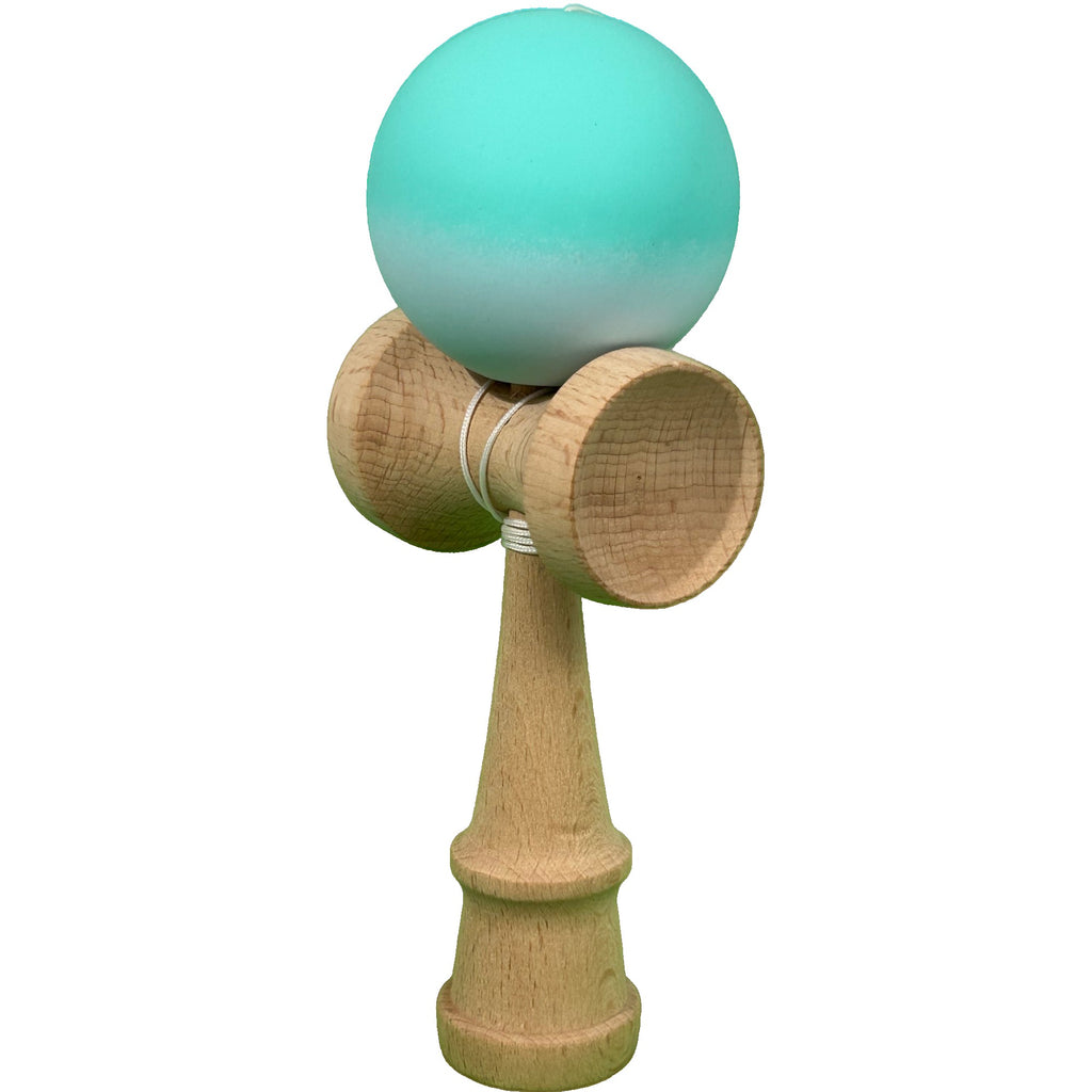 Jucărie KENDAMA din Lemn, 18 cm Gradient Turcoaz-Alb